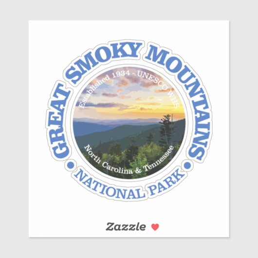 Great Smoky Mountains NP (rd)2 Aufkleber (Blatt)