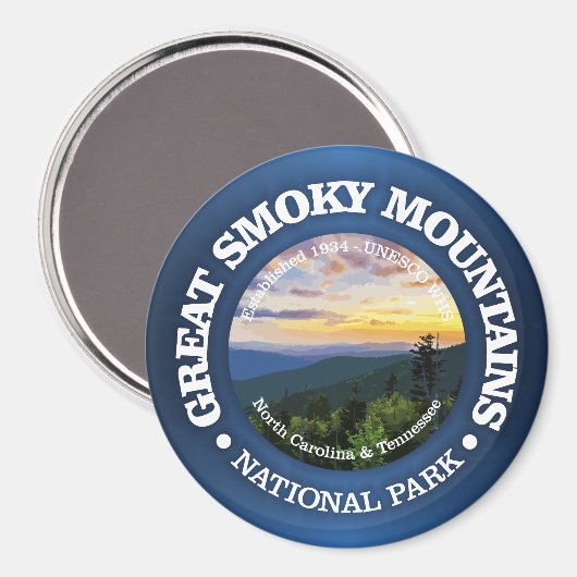 Great Smoky Mountains NP (rd)2 Magnet (Vorderseite/Rückseite)