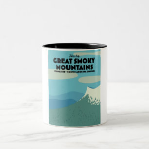 Great-Smoky-Mountains-Reisewerbeposter. Zweifarbige Tasse
