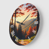 Great Smoky Mountains Souvenir Große Wanduhr (Winkel)