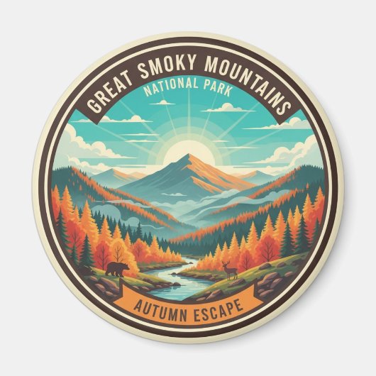 Great Smoky Mountains Souvenir Magnet (Vorne)