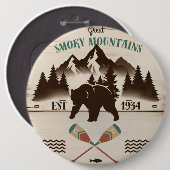 Great Smoky Mountains, TN Bär Button (Vorne & Hinten)