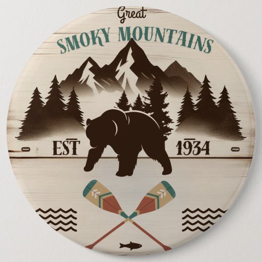 Great Smoky Mountains, TN Bär Button (Vorderseite)
