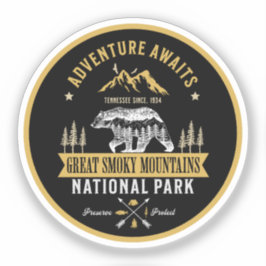 Great Smoky Mountains Vintage Forest Landscape Aufkleber