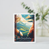 Great Smoky Mountains Vintage-Reise-Illustration Postkarte (Stehend Vorderseite)