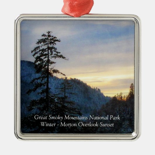 Great Smoky Mountains-Winter-Sonnenuntergang Silbernes Ornament (Vorne)