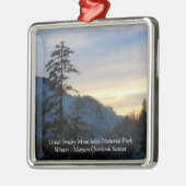 Great Smoky Mountains-Winter-Sonnenuntergang Silbernes Ornament (Links)