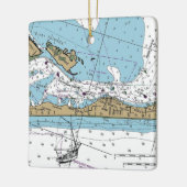 Great South Beach NY Chart Keramikornament (Links)