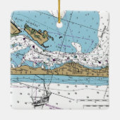 Great South Beach NY Chart Keramikornament (Rückseite)