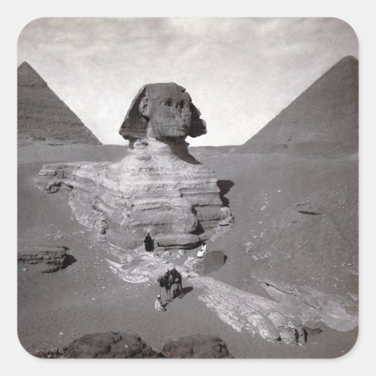 Great Sphinx & Giza Pyramids Necropolis Ägypten Quadratischer Aufkleber (Vorderseite)