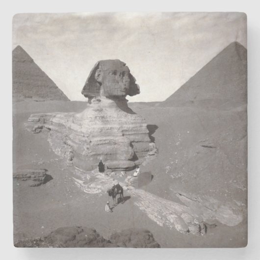 Great Sphinx & Giza Pyramids Necropolis Ägypten Steinuntersetzer (Vorderseite)