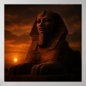 Great Sphinx Sunset Ägyptisches Landschaftsposter Poster (Vorne)