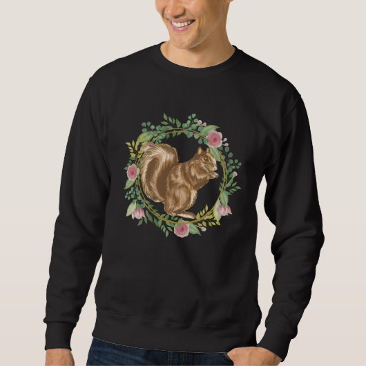 Great squirrel With flower Sweatshirt (Vorderseite)