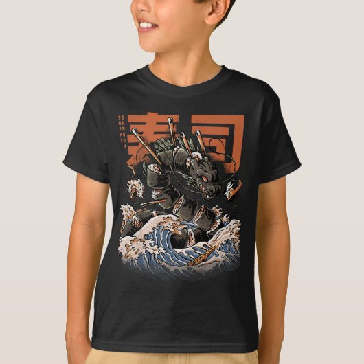 Great Sushi Dragon Japanisch Food Kawaii Dragon An T-Shirt (Vorderseite)