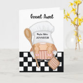 Great Tante Birthday Whimsical Gnome Baker Backen Karte (Gelbe Blume)