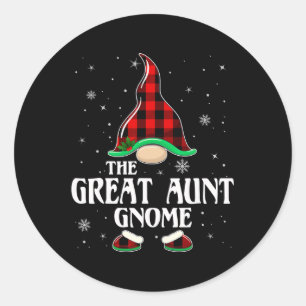 Great Tante Gnome Buffalo Kariert Family Group Chr Runder Aufkleber