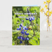 Great Tante Texas Bluebonnet Happy Birthday Karte (Gelbe Blume)