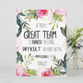 Great Team thank you gift Amazing team quote Karte (Stehend Vorderseite)