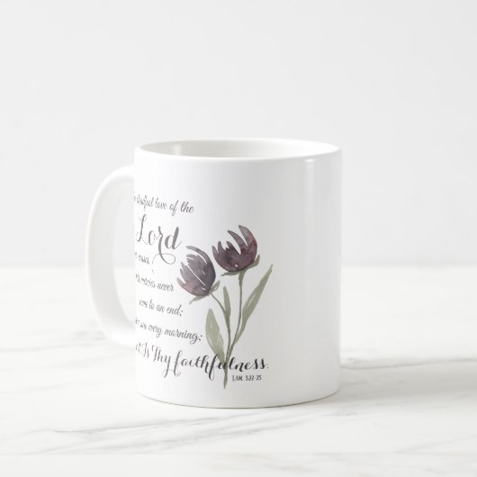 Great Thaithfulness Christlich Scripture Verse Kaffeetasse (Vorderseite Links)