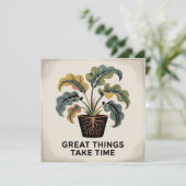Great Things Take Time Einladung (Stehend Vorderseite)