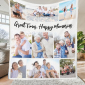 Great Times Happy Memories Photo Collage Keepsake Fleecedecke
