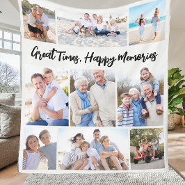 Great Times Happy Memories Photo Collage Keepsake Fleecedecke