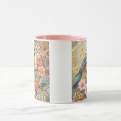 Great Tit Chickadee Bird farbenfrohe Blume Tasse (Zentrum)