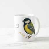 Great Tit Mug – Personalized Garden Bird Illustrat Kaffeetasse (VorderseiteRechts)