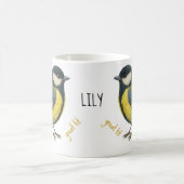 Great Tit Mug – Personalized Garden Bird Illustrat Kaffeetasse (Mittel)