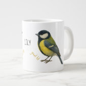 Great Tit Personalized Bird Mug Jumbo-Tasse (Vorderseite Rechts)