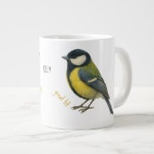 Great Tit Personalized Bird Mug Jumbo-Tasse (Vorderseite Rechts)