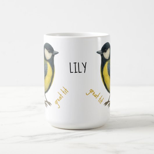 Great Tit Personalized Bird Mug Kaffeetasse (Mittel)