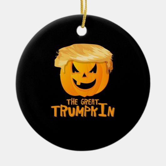 Great Trumpkin Funny Halloween Keramik Ornament (Vorne)