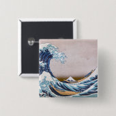 Great Tsunami Wave off Kanagawa Japan by Hokusai Button (Vorne & Hinten)