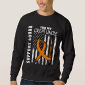Great Uncle Leukemia Awareness American Flag Suppo Sweatshirt (Vorderseite)