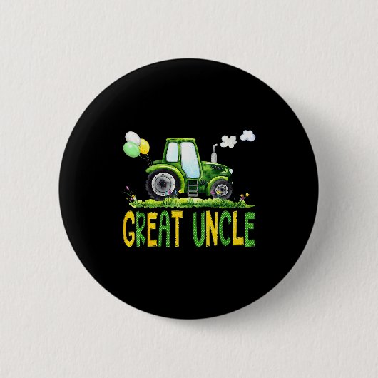 Great Uncle Of The Birthday Boy Tractor Farm Truck Button (Vorderseite)