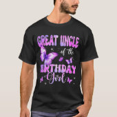 Great Uncle Of The Birthday Girl Butterfly Family  T-Shirt (Vorderseite)