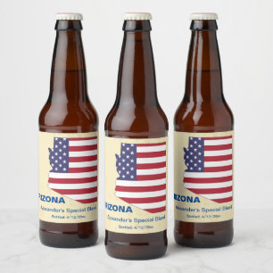 Great USA 🍺 Arizona Staat Monogram Bierflaschenetikett