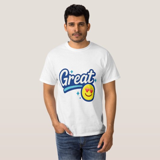 Great Vibes Only - Liebe Eyes Emoji T - Shirt (Vorne ganz)
