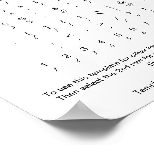 Great Vibes Schriftart Character Sheet for Zazzle Poster (Ecke)