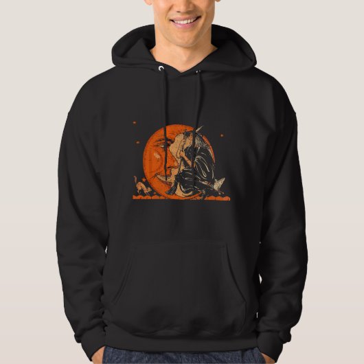 Great Vintage Witch and Moon Halloween  Hoodie (Vorderseite)