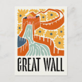 Great Wall China abstrakte Reise Blumenstrauß Postkarte (Vorderseite)