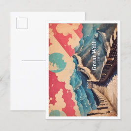 Great Wall China Pop Kunst, Kultur und Kultur Postkarte