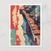 Great Wall China Pop Kunst, Kultur und Kultur Postkarte (Vorderseite)