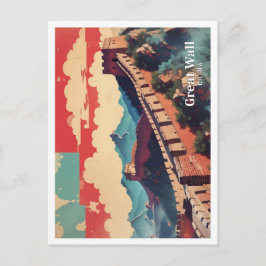 Great Wall China Pop Kunst, Kultur und Kultur Postkarte