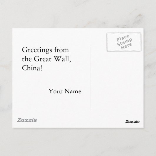 Great Wall China Postkarte (Rückseite)