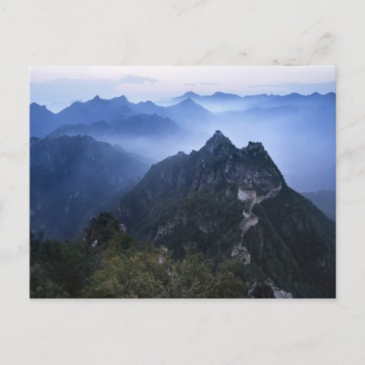 Great Wall in frühen Morgennebel, China Postkarte (Vorderseite)
