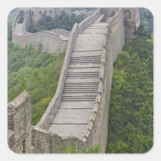 Great Wall, Jinshanling, China Quadratischer Aufkleber (Vorderseite)
