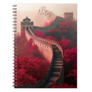 Great Wall of China in Red Herbst Notebook Reisen Notizblock