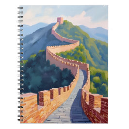 Great Wall of China Painting Watercolor  Notizblock